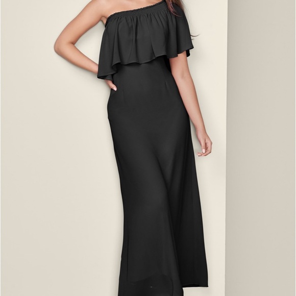 Off-Shoulder Dress (black) - Picture 1 of 6